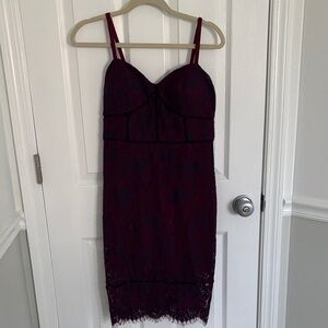 GUESS Women's Lace Dress in Berry